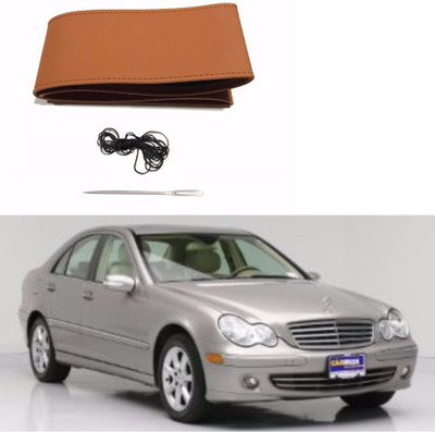 AUTOGARH Hand Stiched Steering Cover For Mercedes Benz C280(Tan, Leatherite)