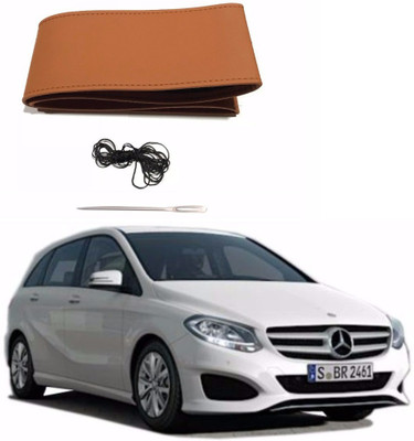 AUTOGARH Hand Stiched Steering Cover For Mercedes Benz B-Class(Tan, Leatherite)