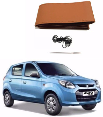 AUTOGARH Hand Stiched Steering Cover For Maruti Alto K10(Tan, Leatherite)