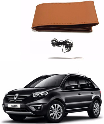 AUTOGARH Hand Stiched Steering Cover For Renault Koleos(Tan, Leatherite)
