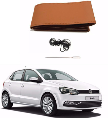 AUTOGARH Hand Stiched Steering Cover For Volkswagen Polo GT(Tan, Leatherite)