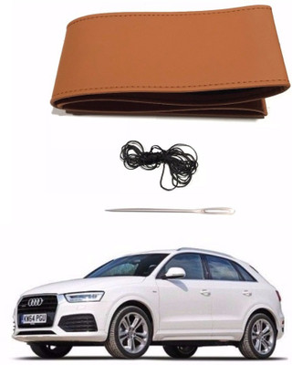 AUTOGARH Hand Stiched Steering Cover For Audi Q3(Tan, Leatherite)