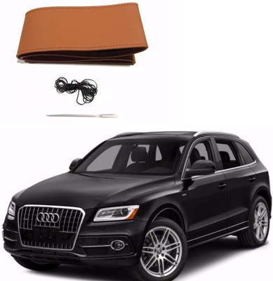 AUTOGARH Hand Stiched Steering Cover For Audi Q5(Tan, Leatherite)