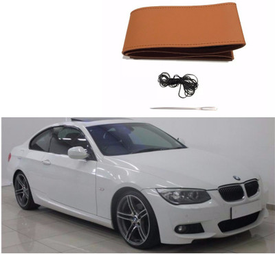 AUTOGARH Hand Stiched Steering Cover For BMW 325i(Tan, Leatherite)
