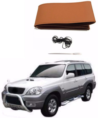 AUTOGARH Hand Stiched Steering Cover For Hyundai Terracan(Tan, Leatherite)