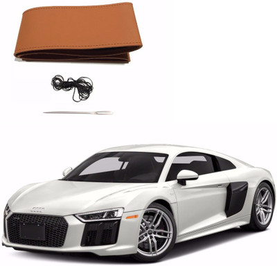 AUTOGARH Hand Stiched Steering Cover For Audi A8(Tan, Leatherite)