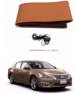 AUTOGARH Hand Stiched Steering Cover For Nissan Teana(Tan, Leatherite)