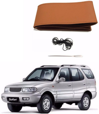 AUTOGARH Hand Stiched Steering Cover For Tata Safari(Tan, Leatherite)