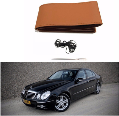 AUTOGARH Hand Stiched Steering Cover For Mercedes Benz E280(Tan, Leatherite)