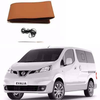 AUTOGARH Hand Stiched Steering Cover For Nissan Evalia(Tan, Leatherite)