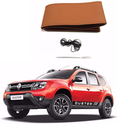 AUTOGARH Hand Stiched Steering Cover For Renault Duster(Tan, Leatherite)