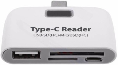 Padraig Type C card reader connection kit for type c phone & pc Card Reader (White) Card Reader(White)