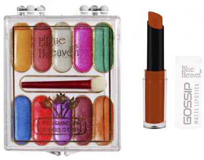 

Blue Heaven 10 IN 1 EYE SHADOW WITH GOSSIP MATT LIPISTICK(Set of 2)