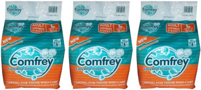 

Comfrey PANT STYLE EASY WEAR DIAPER PANTS FOR ADULTS, SIZE LARGE, (10 Pcs. PACK), SET OF 3 PACKS FOR WAIST SIZE 30"-39" INCHES. - L(30 Pieces)
