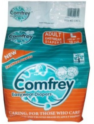 

Comfrey PANT STYLE EASY WEAR ADULT DIAPERS, SIZE LARGE, ( 10 Pcs. PACK) FOR WAIST SIZE 30"-39" INCHES - L(10 Pieces)
