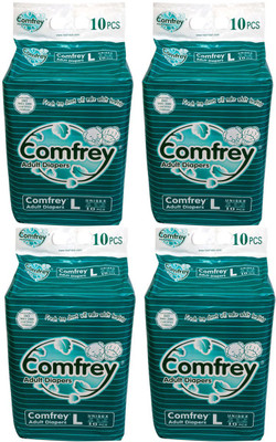 

Comfrey FOR WAIST SIZE 40"-55" INCHES Adult Diapers - L(40 Pieces)