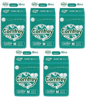 

Comfrey FOR WAIST SIZE 30"-45" INCHES Adult Diapers - M(50 Pieces)