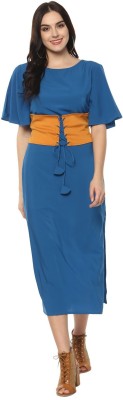 ZIMA LETO Women Maxi Blue Dress