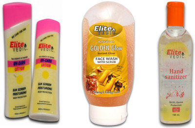 

Elite Vedic FaceWash, UV care lotion & Hand Sanitizer (1 each)(10 g)