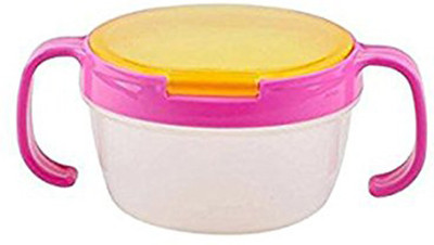 

SYGA Children Babies Kids 360 Rotate Spill-proof Snack Catchers Bowl Dishes Baby Snack Feeding Container Holder with Two Handle (Rosy) - Plastic(Pink)