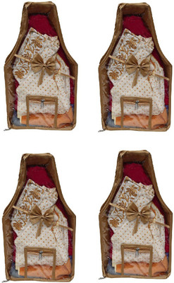

Addyz Pack of 4 Pieces Front Side Transparent Premium Satin Blouse Cover(Golden)