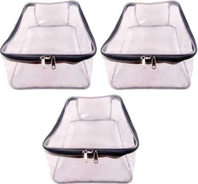 

Addyz Plain Pack of 3 Pieces Large Transparent Shirt Cover Petticoat Bag.(Transparent)