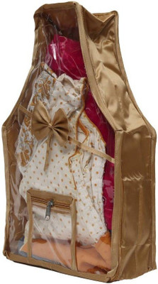 

Addyz Front Side Transparent Premium Satin Blouse Cover(Golden)