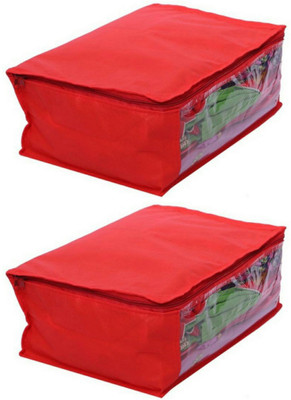 

Snazzy Designer Saree Cover Set of 2 Pcs in Non Woven Material (Red) WPK05e(Red)