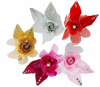 

Confidence Hair Pins in Different Colours / Fancy Rose Clips (SET OF 5 PCS) Hair Clip, Hair Pin(Multicolor)
