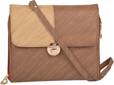 

Fashno Sling Bag(Brown, Beige), Beige;brown