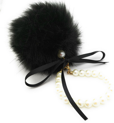 

Gemmas Fashion Black Pom pom & Pearl Ring Key Chain