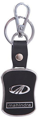 Kairos Mahindra Car Black Leather Keychain with Hook Key Chain