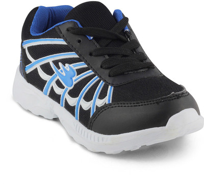 

KITTENS Boys Lace Running Shoes(Black, Black / blue