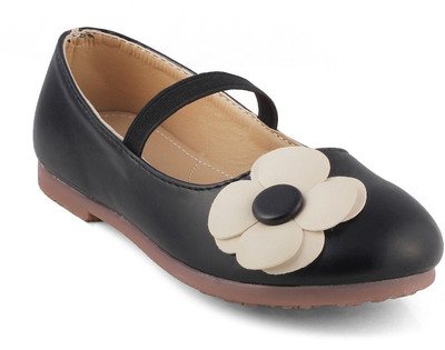 

KITTENS Girls Velcro Ballerinas(Black