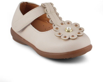 

KITTENS Girls Velcro Ballerinas(Beige