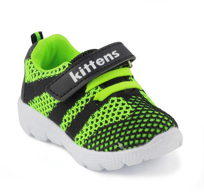 

KITTENS Boys Velcro Sneakers(Black, Black / green