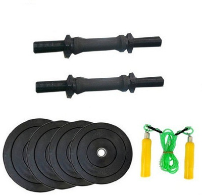 

HEALTH FIT INDIA ONLINE SERIES 4KG WEIGHT , DUMBEL RODS WITH PAIR OF WOODEN SKIPPING ROPE Home Gym Kit