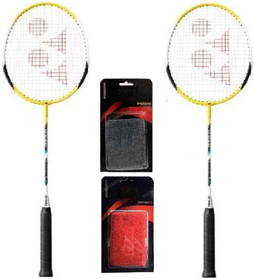 

Yonex Combo of Four, Two 'B-5000' Badminton Racquet (Cover 3/4) and one Pair of Wrist Band (Color On Availability)- Badminton Kit