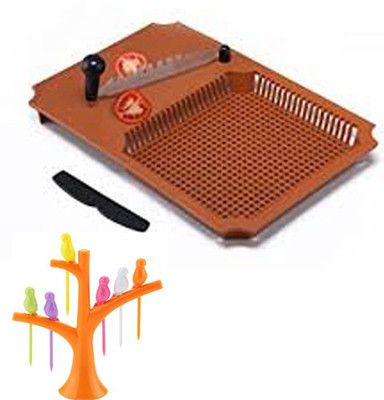 

SARANGWARE Cut & wash With Fruit Fork Cut & Wash with Fruit Fork Multicolor Kitchen Tool Set(Multicolor)