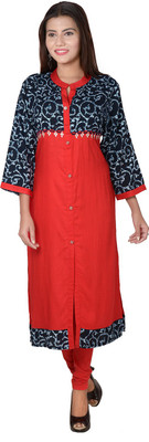 METRO-FASHION Women Printed Straight Kurta(Multicolor)