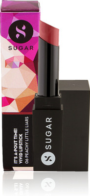 Sugar Cosmetics It's A-Pout Time! Vivid Lipstick 06 Peachy Little Liars(06 Peachy Little Liars (Nude Pink))