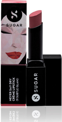 

Sugar Cosmetics Never Say Dry Cr�me Lipstick 01 Subtle Island(01 Subtle Island (Muted Brownish Pink))