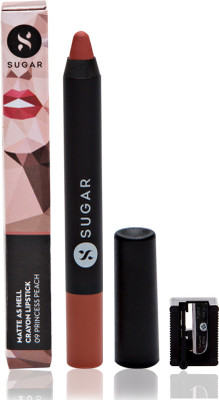 

Sugar Cosmetics Matte As Hell Crayon Lipstick 09 Princess Peach(09 Princess Peach (Peach))