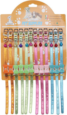 

SRI Designer Adjustable Bow Design Collar For Puppy/Cat Cat Everyday Collar(, Multicolor