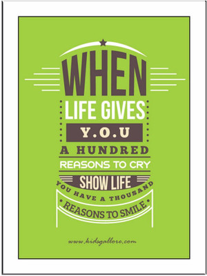 

When Life Gives You Green Paper Print(11.69 inch X 8.27 inch, Framed)
