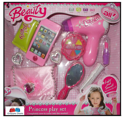 

GRAPPLE DEALS Luxurious Little Princess Play set Always fashion A Perfect Set For Kids Girls With Real Action HairDryer And So Many Accessories.
