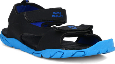 

Swiss Military Men Black Blue Sports Sandals