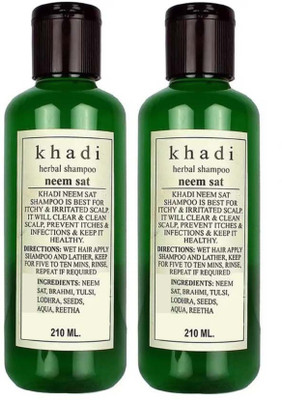 

Khadi Herbal Neem Sat Shampoo Pack of 2(420 ml)