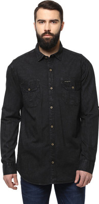 Urbano Fashion Men Solid Casual Black Shirt