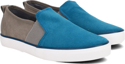Peter England PE Canvas Shoes For Men(Blue, Grey)